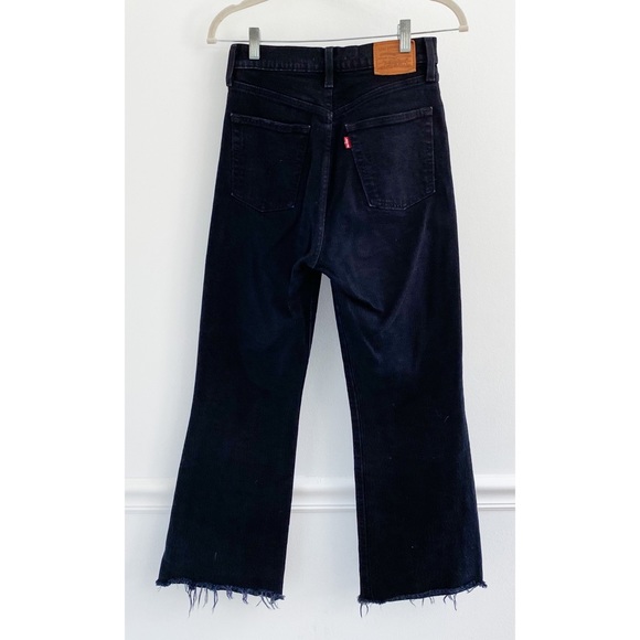 Levi’s Ribcage Crop Flare Black Jeans in On the Rocks - Picture 6 of 6